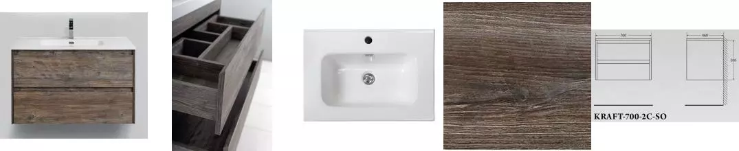 Тумба с раковиной «Belbagno» Kraft 70 (BB700ETL) подвесная Pino Pasadena Тумба с раковиной «Belbagno» Kraft 70 (BB700ETL) подвесная Pino Pasadena
