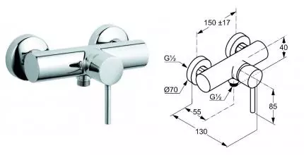 Смеситель для душа «Kludi» Bozz 388310576 хром