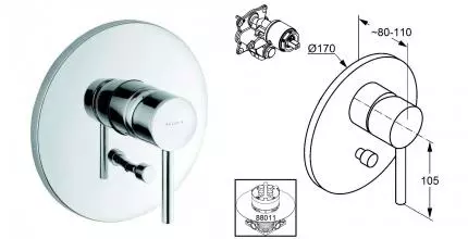 Смеситель для ванны «Kludi» Bozz 386500576 хром Смеситель для ванны «Kludi» Bozz 386500576 хром