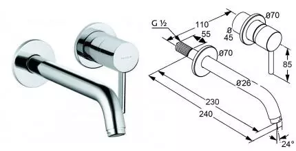 Смеситель для раковины «Kludi» Bozz 382450576 хром