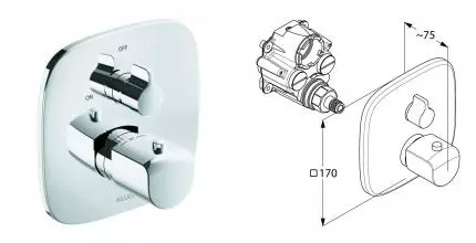 Смеситель для душа «Kludi» Ameo 418350575 с термостатом хром