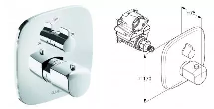 Смеситель для душа «Kludi» Ameo 418300575 с термостатом хром