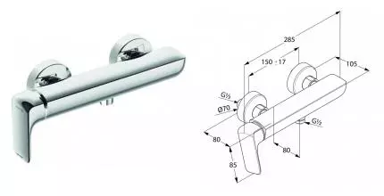 Смеситель для душа «Kludi» Ameo 416750575 хром