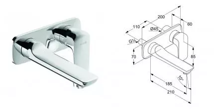 Смеситель для раковины «Kludi» Ameo 412440575 хром