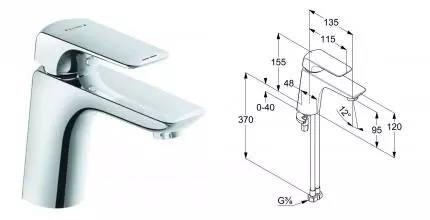 Смеситель для раковины «Kludi» Ameo 410260575 хром