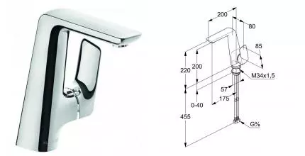 Смеситель для раковины «Kludi» Ameo 410240575 хром