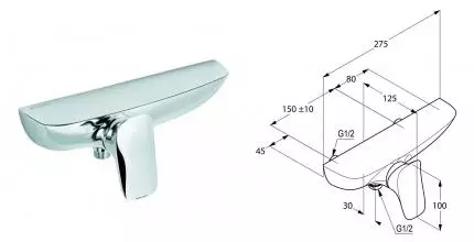 Смеситель для душа «Kludi» Ambienta 537100575 хром