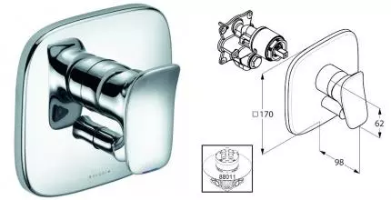 Смеситель для душа «Kludi» Ambienta 536500575 хром