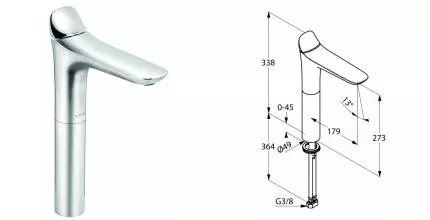 Смеситель для раковины «Kludi» Ambienta 532980575 хром