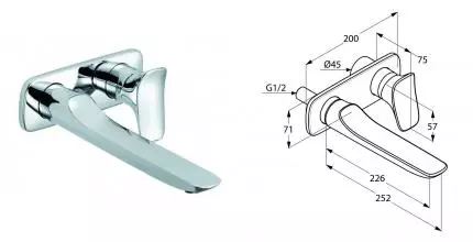 Смеситель для раковины «Kludi» Ambienta 532450575 хром