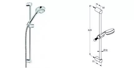 Душевой гарнитур «Kludi» Logo 6836005-00 3S хром Душевой гарнитур «Kludi» Logo 6836005-00 3S хром