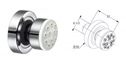 Душевая форсунка «Kludi» Fizz 670830500 хром Душевая форсунка «Kludi» Fizz 670830500 хром