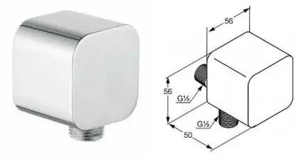 Подключение для душевого шланга «Kludi» A-QA 655430500 хром Подключение для душевого шланга «Kludi» A-QA 655430500 хром