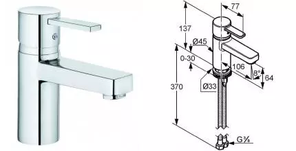 Смеситель для раковины «Kludi» Zenta 382510575 хром