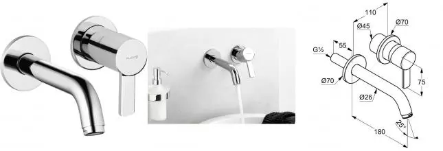 KLUDI 38 244 0575 ZENTA Настенный смеситель для раковины (внутр. часть 38 243) · Zenta, Kludi, 382440575 KLUDI 38 244 0575 ZENTA Настенный смеситель для раковины (внутр. часть 38 243) · Zenta, Kludi, 382440575