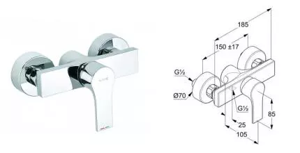 Смеситель для душа «Kludi» Zenta SL 488700565 хром