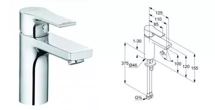 Смеситель для раковины «Kludi» Zenta SL 482920565 хром