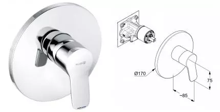 Смеситель для душа «Kludi» Pure&Easy 376550565 хром Смеситель для душа «Kludi» Pure&Easy 376550565 хром