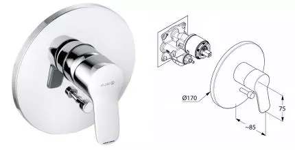 Смеситель для ванны «Kludi» Pure&Easy 376500565 хром Смеситель для ванны «Kludi» Pure&Easy 376500565 хром