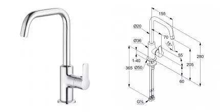 Смеситель для раковины «Kludi» Pure&Easy 370240565 хром