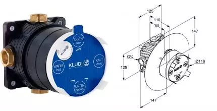 KLUDI 88 011 FLEXX.BOXX Универсальный встраиваемый блок для смесителей и термостатов · Kludi, 88011
