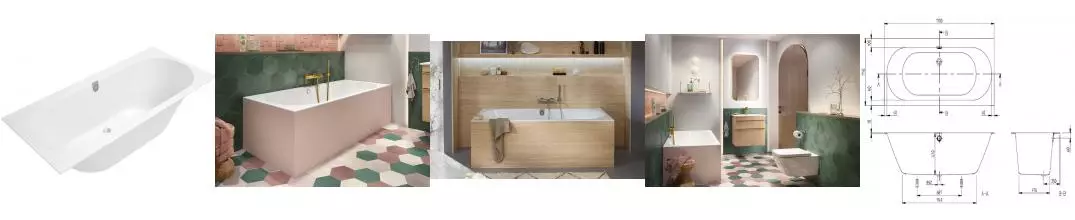 Ванна квариловая «Villeroy & Boch» Oberon 170/75 с ножками с сифоном белая Ванна квариловая «Villeroy & Boch» Oberon 170/75 с ножками с сифоном белая