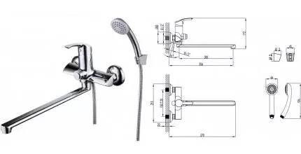 Смеситель для ванны «Lemark» Plus Strike LM1157C хром