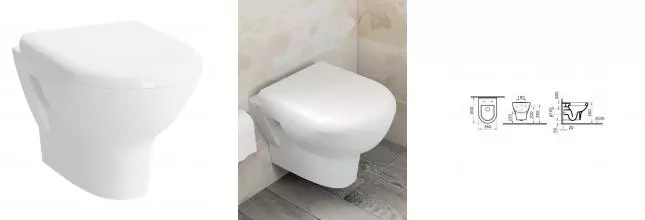 Подвесной унитаз «Vitra» Zentrum 5785B003-0075 белый Подвесной унитаз «Vitra» Zentrum 5785B003-0075 белый