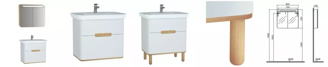 Мебель для ванной подвесная «Vitra» Sento 80 белая