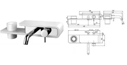 Смеситель для раковины «Paini» Pad PDCR208B0 белый/хром