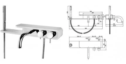Смеситель для ванны «Paini» Pad PDCR100B0 белый/хром