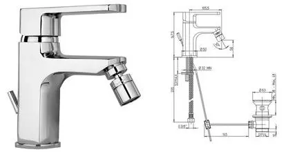 Смеситель для биде «Paini» Ovo 86CR3062SKM с донным клапаном хром Смеситель для биде «Paini» Ovo 86CR3062SKM с донным клапаном хром