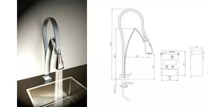 Смеситель для кухонной мойки «Paini» Hybrid HKPA557IK сенсорный сталь/серый