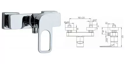 Смеситель для душа «Paini» Flat KKCR5112SLMKM хром