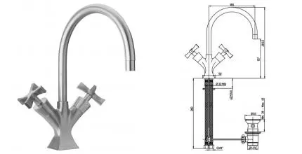 Смеситель для раковины «Paini» Elix 85CR250LMKM с донным клапаном хром