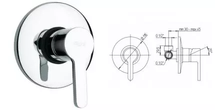 Смеситель для душа «Paini» Arena 92CR6902SFTLMKM хром