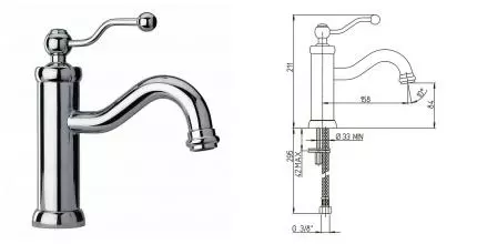 Смеситель для раковины «Paini» Duomo 88CR205 хром Смеситель для раковины «Paini» Duomo 88CR205 хром