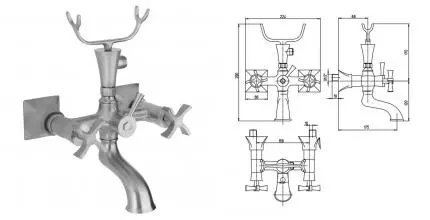 Смеситель для ванны «Paini» Elix 85CR111LMKM хром