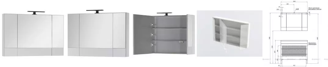 Зеркальный шкаф «Aquanet» Верона 100 без света белый Зеркальный шкаф «Aquanet» Верона 100 без света белый