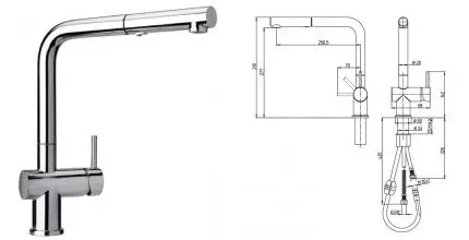 Смеситель для кухонной мойки «Paini» Cucina HDCR566KM с выдвижным изливом хром