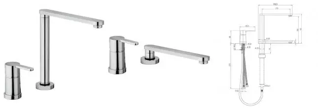 Смеситель для кухонной мойки «Paini» Arena 92CR569/5822FKM хром