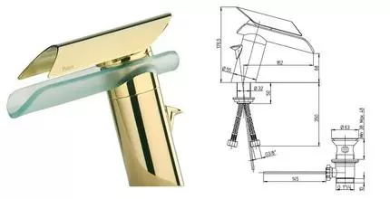 Смеситель для раковины «Paini» Morgana 73OP211VRKM с донным клапаном золото