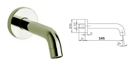 Излив к смесителю «Paini» Cox 78PW430 16 никель