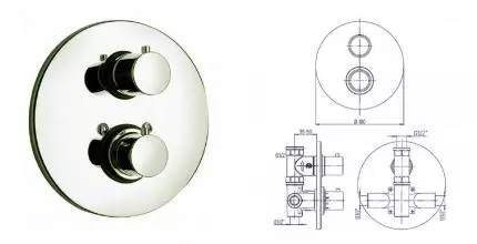 Смеситель для душа «Paini» Cox 78PW690TH с термостатом никель