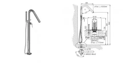 Напольный смеситель для ванны «Paini» Cox 78CR136 хром