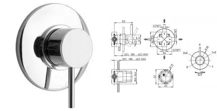 Дивертор «Paini» Cox 78CR471D на 3 выхода хром Дивертор «Paini» Cox 78CR471D на 3 выхода хром