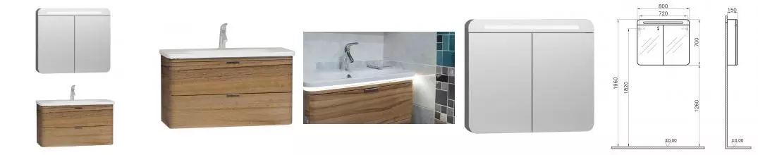 Мебель для ванной подвесная «Vitra» Nest Trendy 80 с 2 ящиками древесина