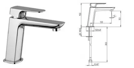 Смеситель для раковины «Paini» Nove 09CR205ME хром Смеситель для раковины «Paini» Nove 09CR205ME хром