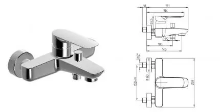 Смеситель для ванны «Paini» Nove 09CR111 хром