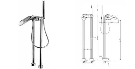 Напольный смеситель для ванны «Paini» Morgana 73CR108VRLL хром Напольный смеситель для ванны «Paini» Morgana 73CR108VRLL хром